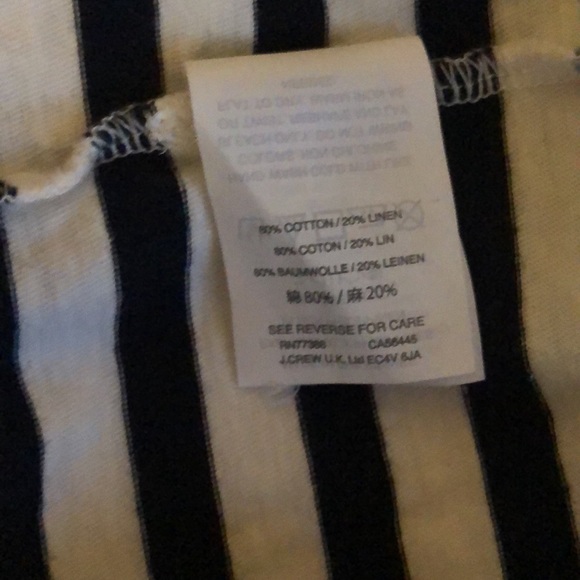 J. Crew Navy Striped Peasant Top With Tassels - Picture 5 of 6